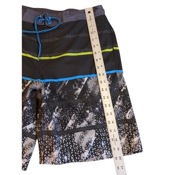 George Swim Trunks Men's L Multicolor Striped Drawstring Waist Poly Blend - Picture 4 of 6